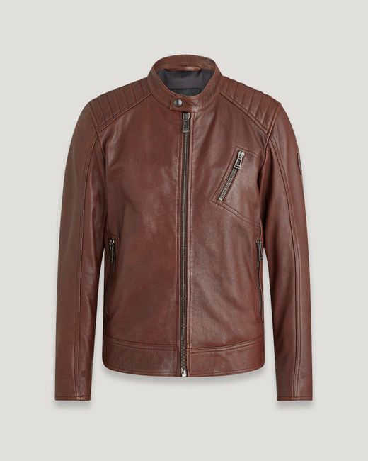 Giacca V Racer Uomo Pelle Cheviot di Belstaff in Brown da Uomo