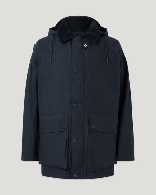 Belstaff Blue Men's Incline Parka Dry Waxed Cotton for men