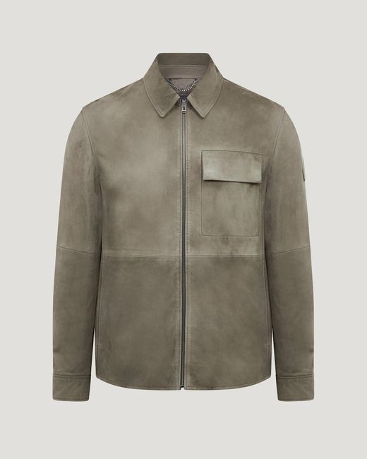 Belstaff Frame Überhemd Für Herren Driver Suede in Green für Herren