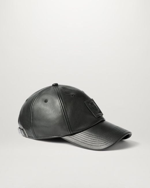 Belstaff Black Leather Cap for men