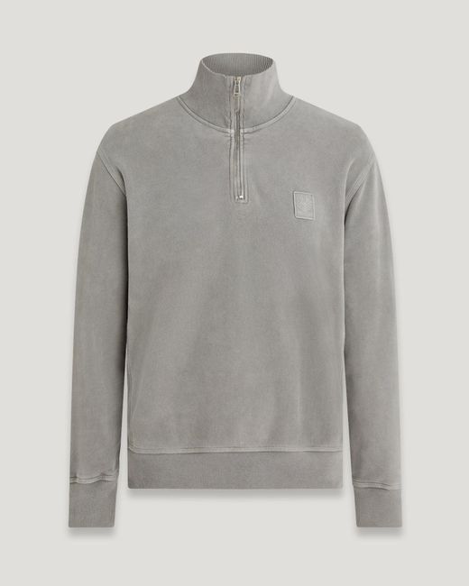 Belstaff Mineral outliner sweatshirt mit viertelreißverschluss in Gray für Herren