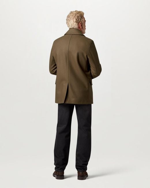 Belstaff Green Men's Milford Peacoat Wool Cashmere Blend for men