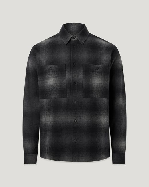 Belstaff Black Men's Outpost Shirt Brushed Cotton Flannel for men