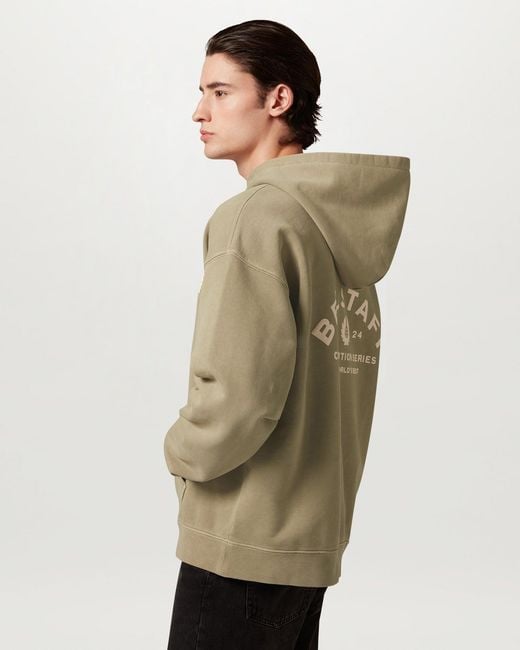 Belstaff Natural Men's Competition Hoodie Heavyweight Cotton Fleece for men