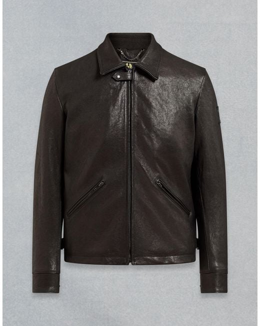 Belstaff Black Cooper Leather Jacket for men