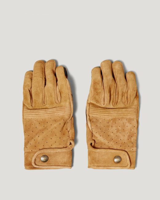 Belstaff Natural Men's Montgomery Motorcycle Glove Goatskin Suede for men