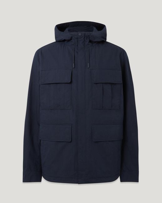 Belstaff Blue Men's Cargo Jacket Compact Technical Cotton for men