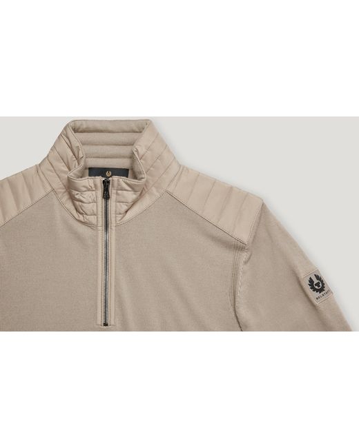 Belstaff Natural Men's Kilmington Quarter Zip Jumper Merino Wool for men