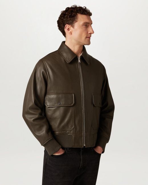 Belstaff Green Men's Pilot Jacket Oiled Nappa for men