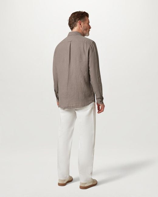 Belstaff Gray Men's Scale Shirt Garment Dyed Linen for men