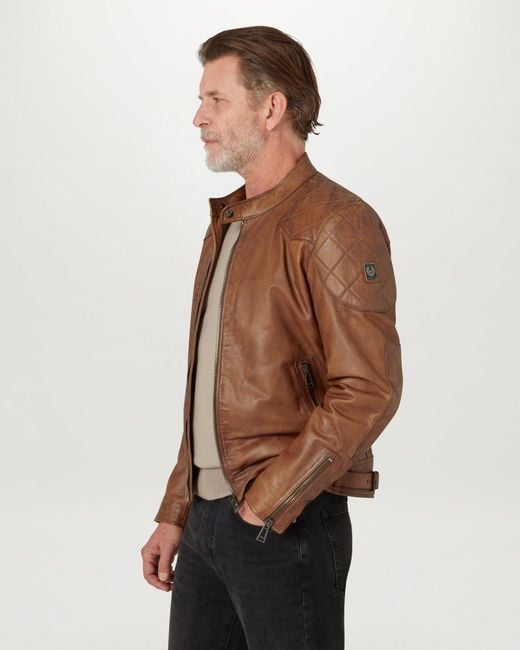 Belstaff Brown Men's Legacy Outlaw Jacket Hand Waxed Leather for men