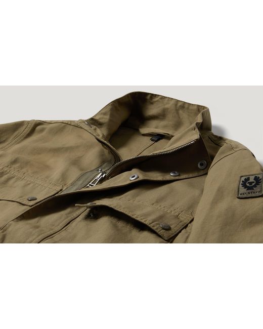 Belstaff Green Men's Hayfield Jacket Garment Dye Cotton Linen for men
