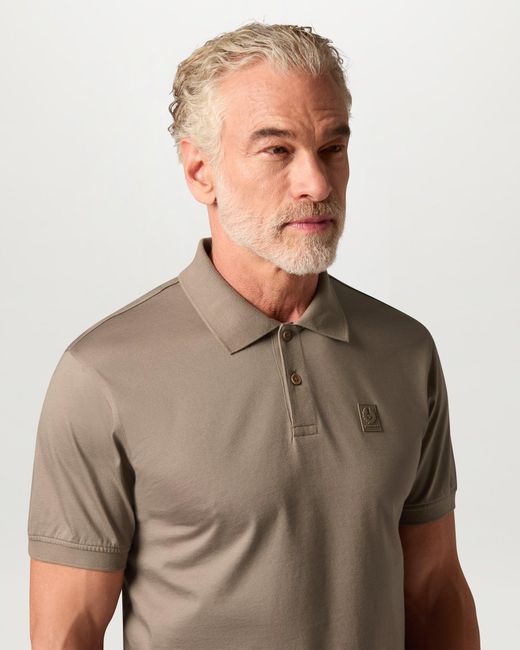 Belstaff Natural Men's Steel Polo Cotton Jersey for men