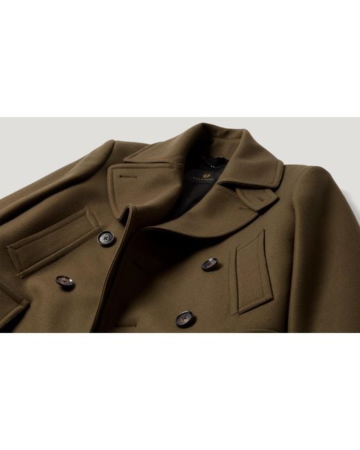 Belstaff Green Men's Milford Coat Wool Cashmere Blend for men