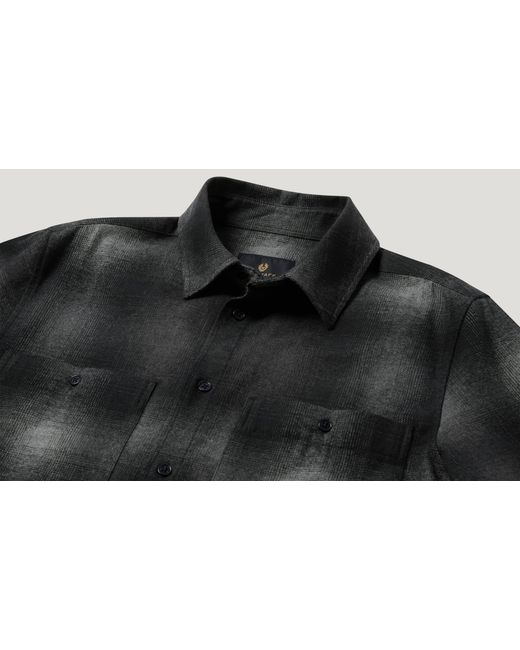 Belstaff Black Men's Outpost Shirt Brushed Cotton Flannel for men