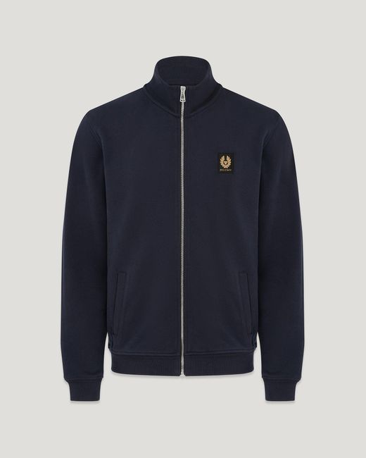 Belstaff Blue Men's Full Zip Sweatshirt Cotton Fleece for men