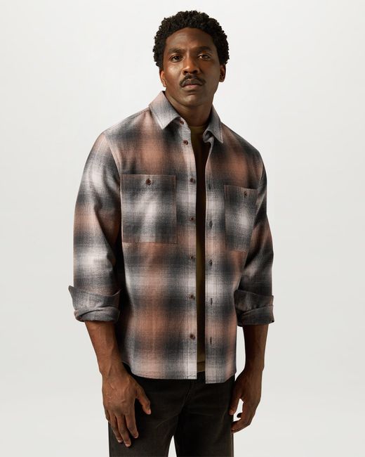 Belstaff Brown Men's Outpost Shirt Brushed Cotton Flannel for men