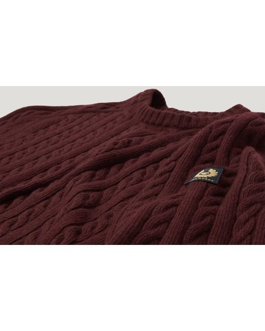 Belstaff Red Men's Westport Crew Neck Wool Cotton Blend for men