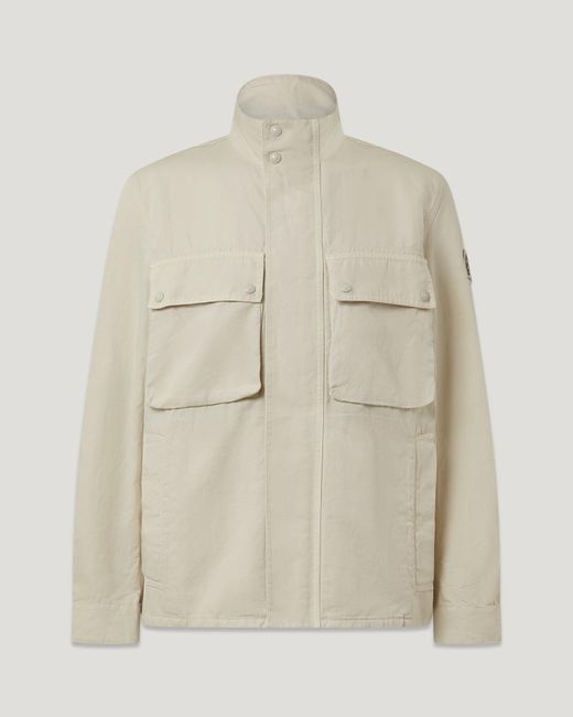 Belstaff Natural Men's Hayfield Jacket Garment Dye Cotton Linen for men