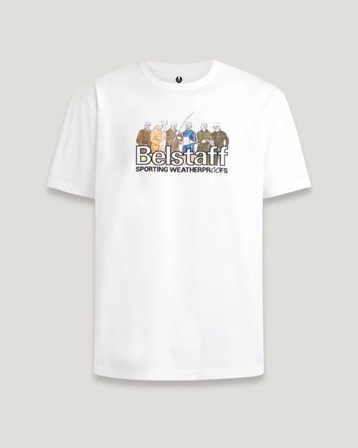 T-shirt sportsman graphic di Belstaff in White da Uomo