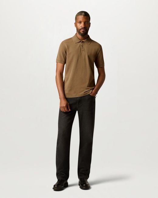 Belstaff Natural Men's Valley Garment Dye Polo Cotton. Cotton for men