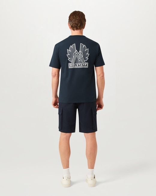 Belstaff Blue Men's Mountain Logo T-shirt Cotton Jersey for men