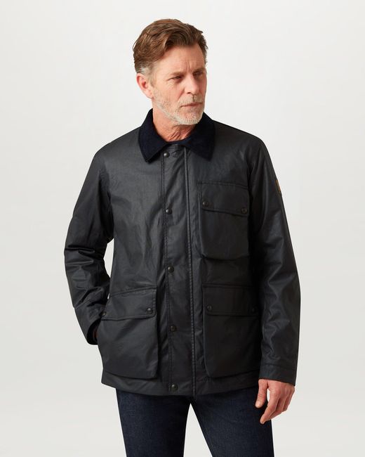 Belstaff Black Men's Incline Jacket Waxed Cotton for men