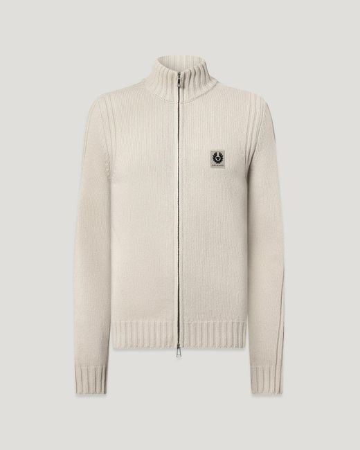 Belstaff Natural Men's Watch Zip Cardigan Lambswool for men