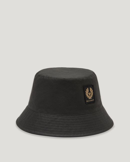 Belstaff Black Unisex Bucket Hat Waxed Cotton