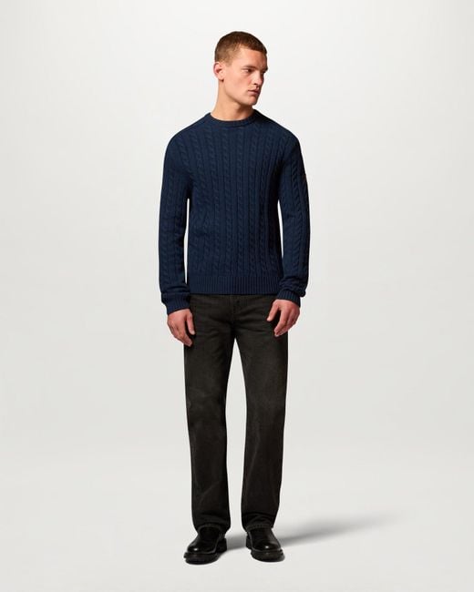 Belstaff Blue Men's Westport Crew Neck Wool Cotton Blend for men