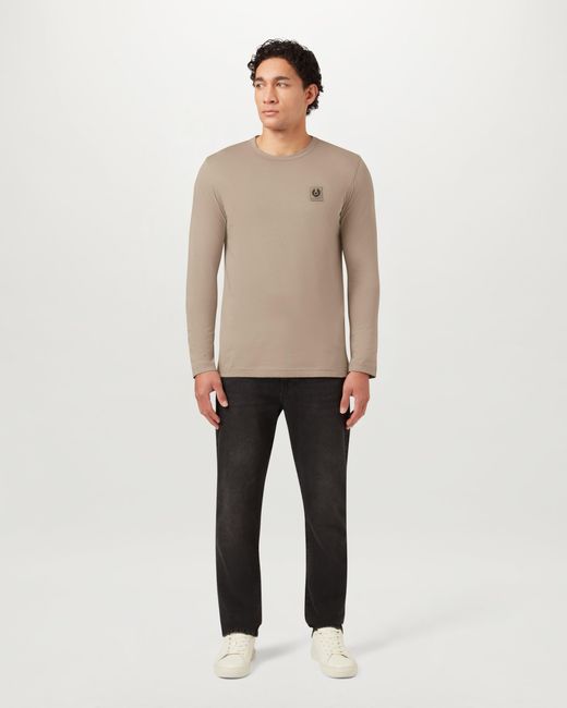 Belstaff Natural Men's Long Sleeved T-shirt Cotton Jersey for men