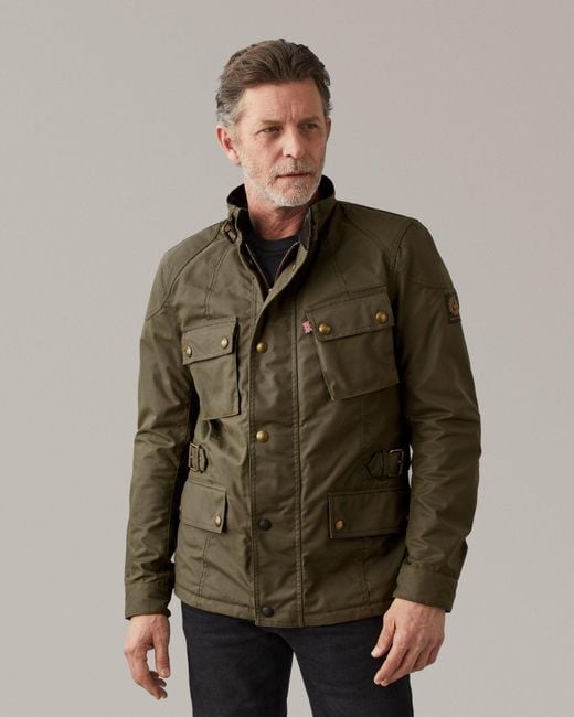 Belstaff Green Crosby Motorcycle Jacket for men