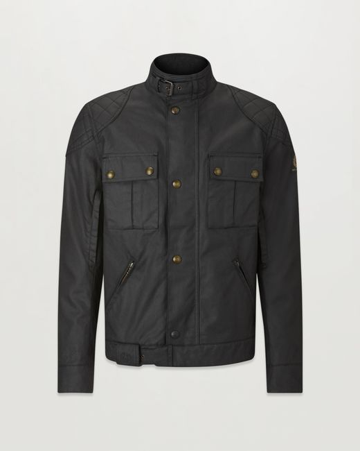 Belstaff Black Men's Brooklands Motorcycle Jacket Waxed Cotton for men