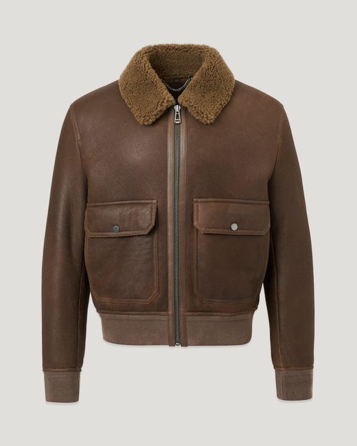 Belstaff Brown Men's Northwind Shearling Jacket English for men