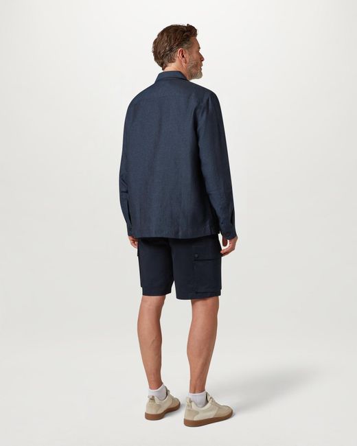 Belstaff Blue Men's Forge Jacket Tumbled Melange Linen for men