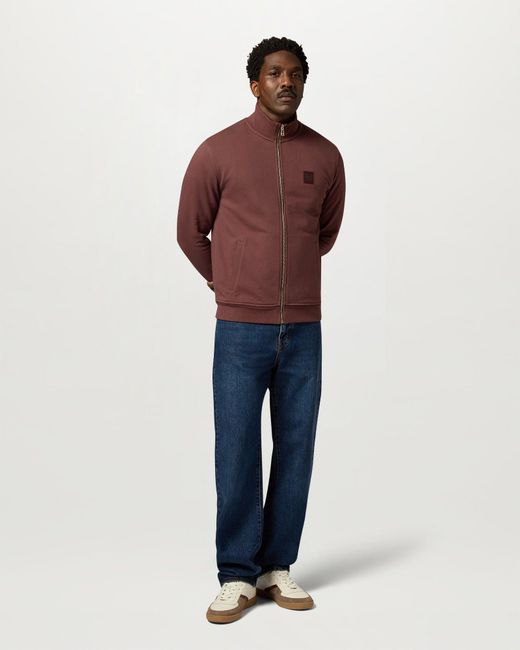 Belstaff Brown Men's Full Zip Sweatshirt Cotton Fleece for men