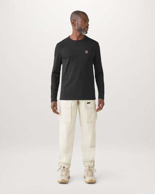 Belstaff Black Men's Long Sleeved T-shirt Cotton Jersey for men