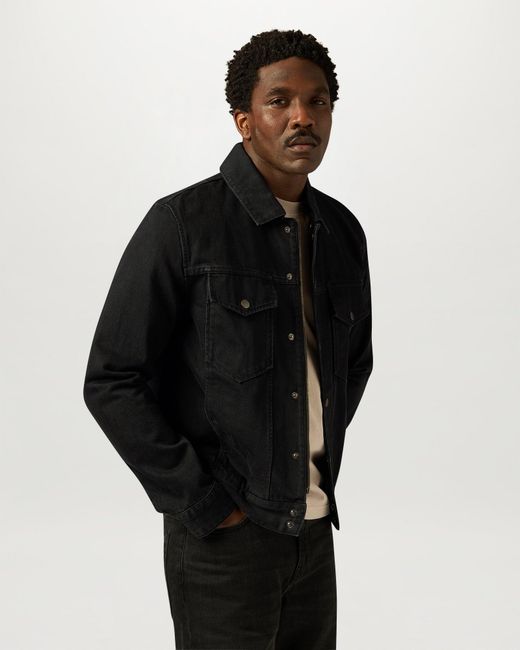 Belstaff Men's Piston Trucker Jacket Washed Denim Black Size 2xl for men