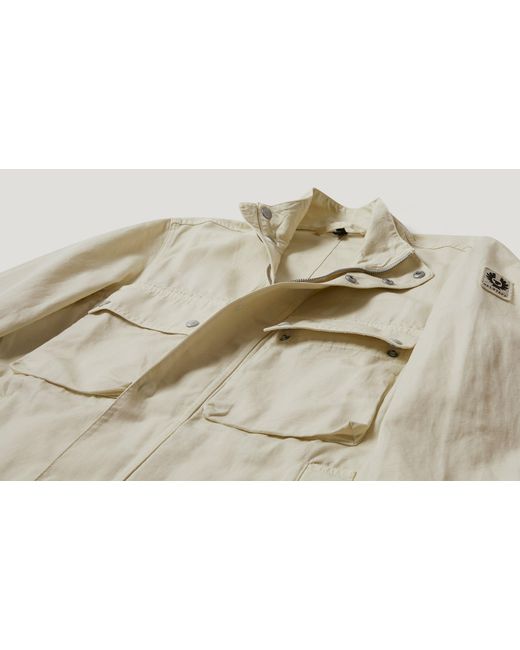 Belstaff Natural Men's Hayfield Jacket Garment Dye Cotton Linen for men