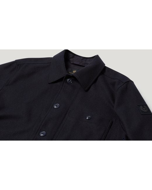 Belstaff Blue Men's Trail Overshirt Lambswool for men