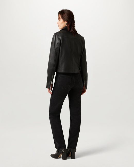 Belstaff Black Women's Sienna Biker Jacket Lamb Nappa