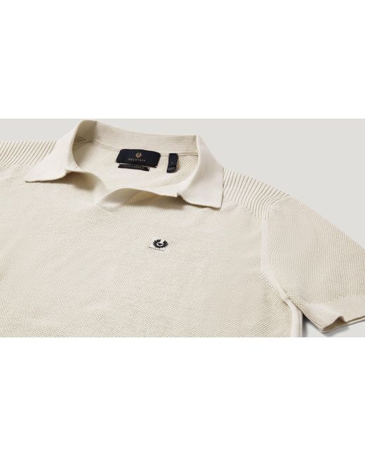 Belstaff Natural Men's Coast Knitted Polo Cotton Silk Pique for men
