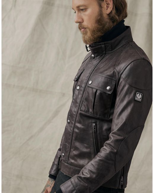 Belstaff Black Gangster 2.0 Leather Jacket for men