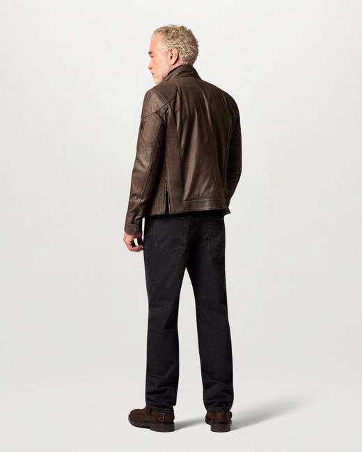 Belstaff Brown Men's Gangster Jacket Nubuck Leather for men