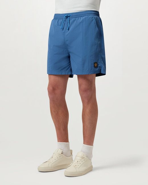 Belstaff Blue Men's Clipper Swimshort Textured Nylon for men