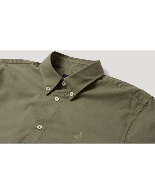 Belstaff Green Men's Street Shirt Compact Cotton Oxford for men