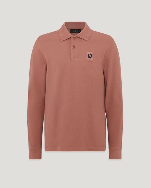 Belstaff Pink Long Sleeved Polo for men