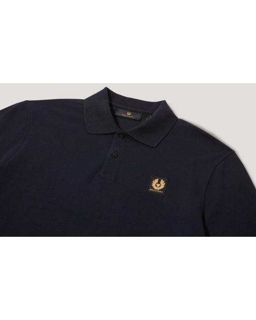 Belstaff Blue Men's Long Sleeved Polo Cotton Pique for men