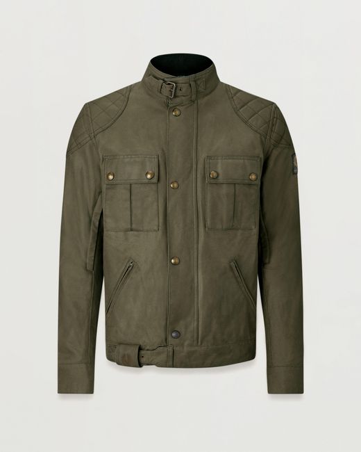 Belstaff Green Men's Brooklands Motorcycle Jacket Waxed Cotton for men