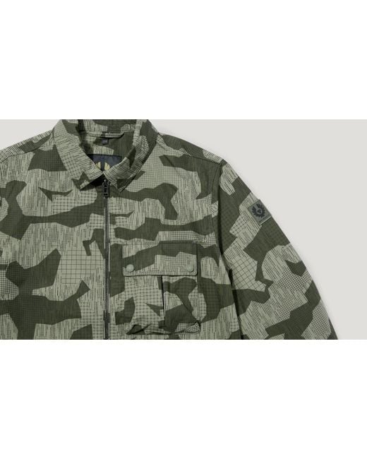 Belstaff Green Drome Overshirt Terrain Camo for men